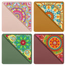 Kit 4 Marcadores de Livros Diagonal - Pintura em Diamante - Mandala flor 1