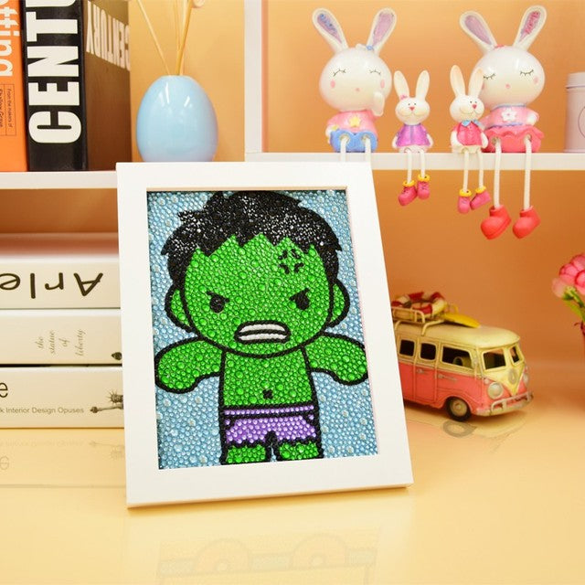 Kit Completo - Pintura em Diamante Kids - Hulk 15x20cm