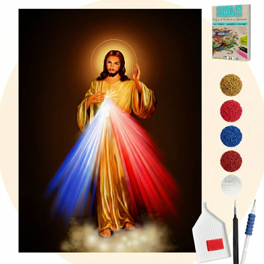 Kit Completo - Pintura em Diamantes - Jesus é luz