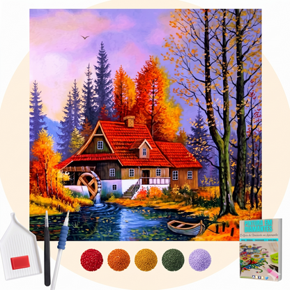 Kit Completo - Pintura em Diamantes - Vida no campo