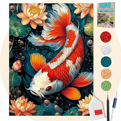 Kit Completo - Pintura em Diamantes - Carpa