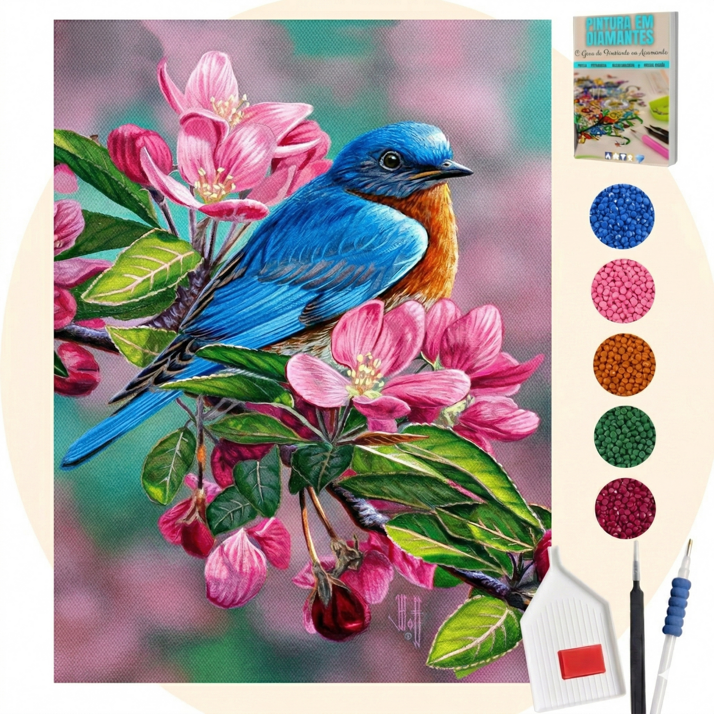 Kit Completo - Pintura em Diamantes - Repousando