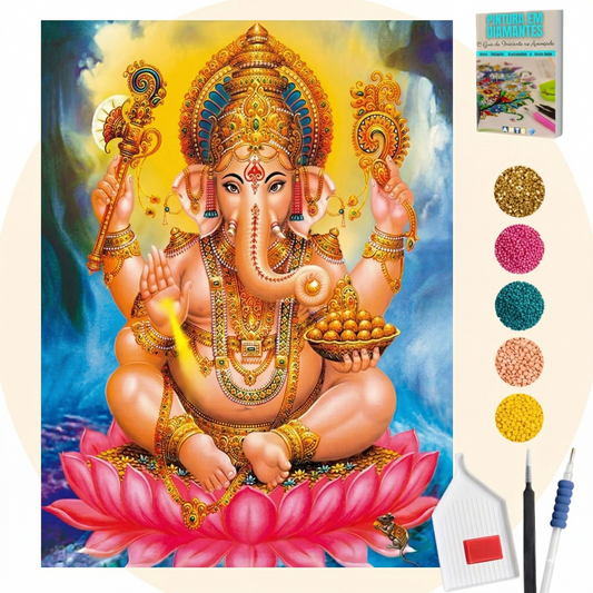 Kit Completo - Pintura em Diamantes - Ganesha