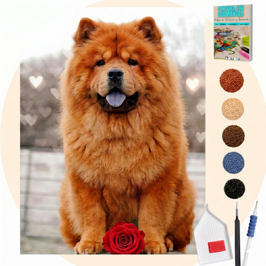 Kit Completo - Pintura em Diamantes - Chow Chow  3