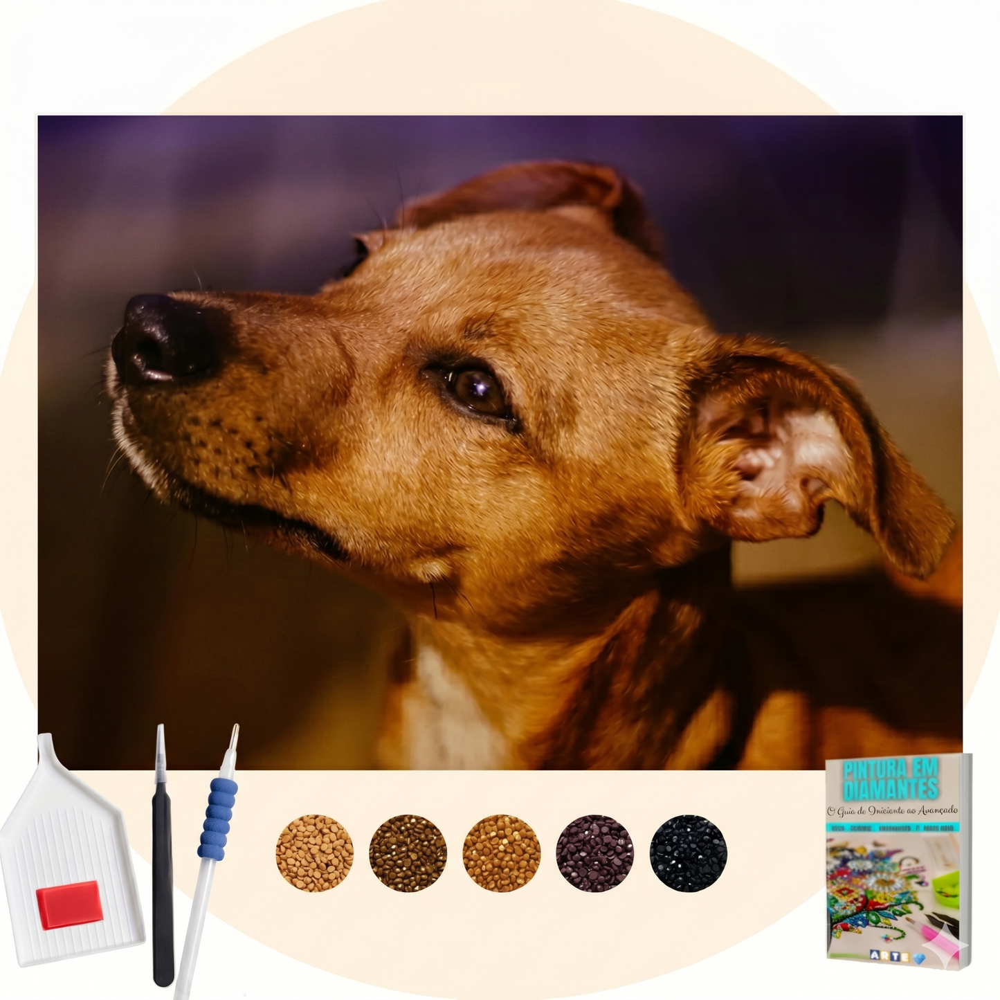 Kit Completo - Pintura em Diamantes - Caramelo