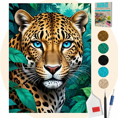 Kit Completo - Pintura em Diamantes - Onça Pintada