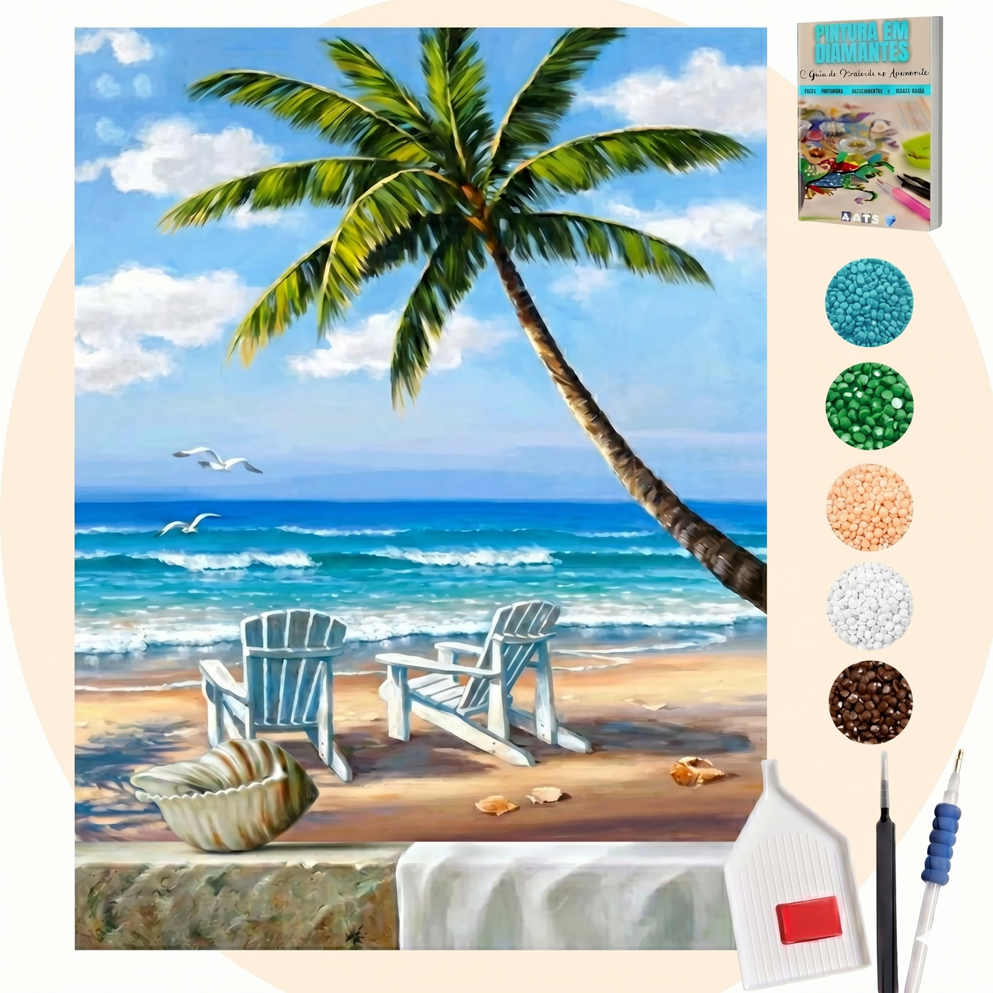 Kit Completo - Pintura em Diamantes - Relax