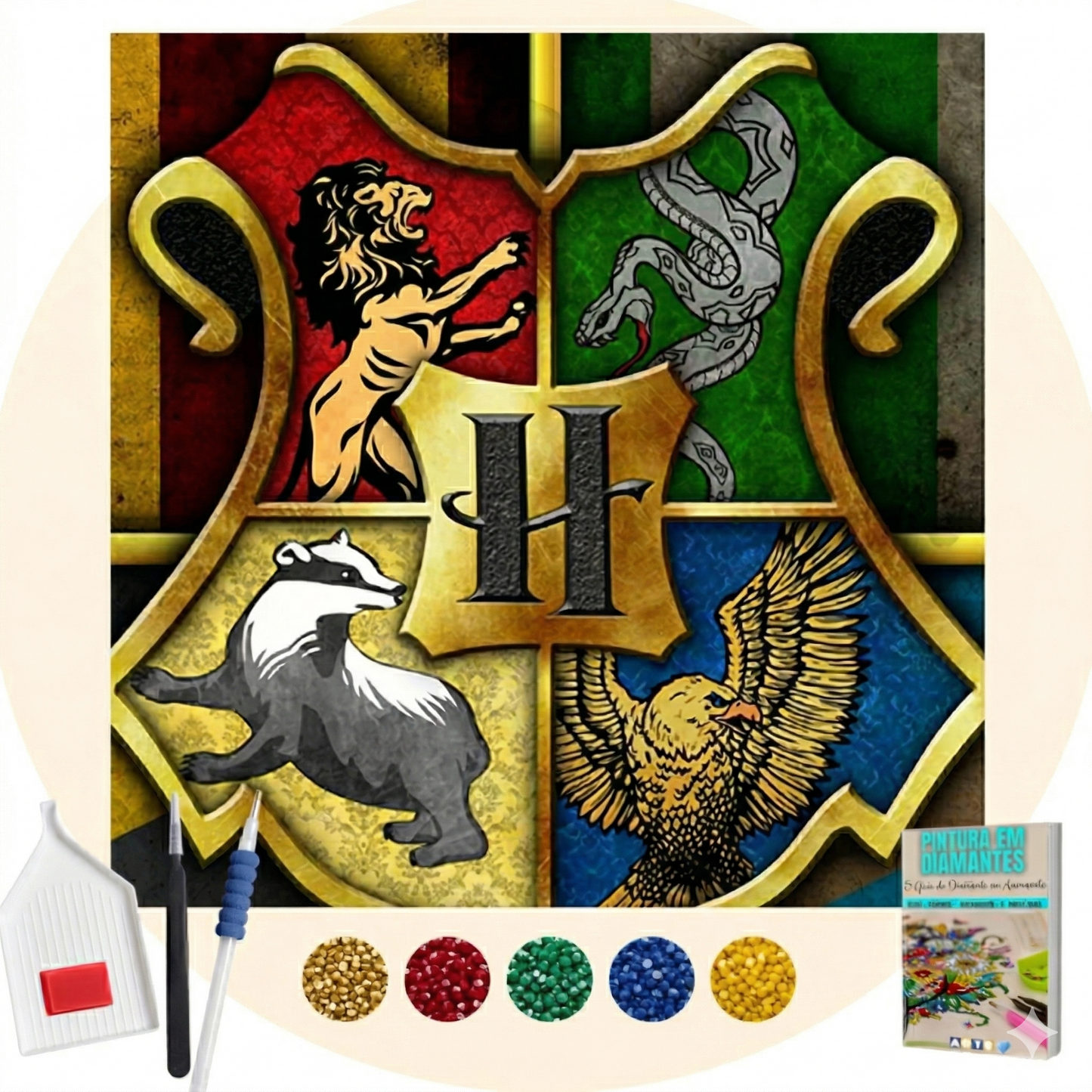 Kit Completo - Pintura em Diamantes - Hogwarts