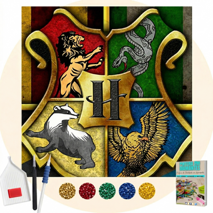 Kit Completo - Pintura em Diamantes - Hogwarts