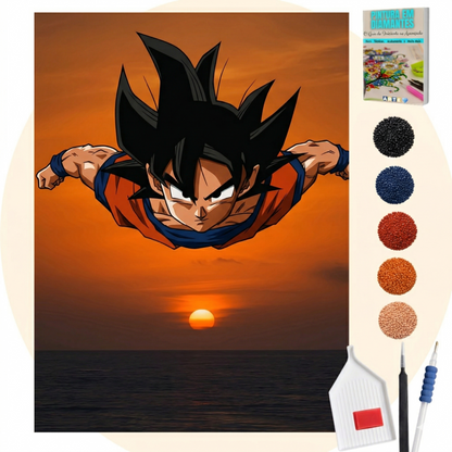Kit Completo - Pintura em Diamantes - Goku
