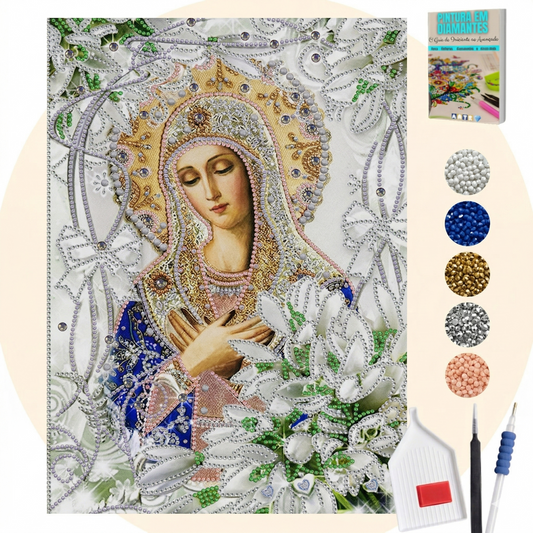 Kit Completo - Pintura em Diamantes - Nossa Senhora das Graças - 30x40