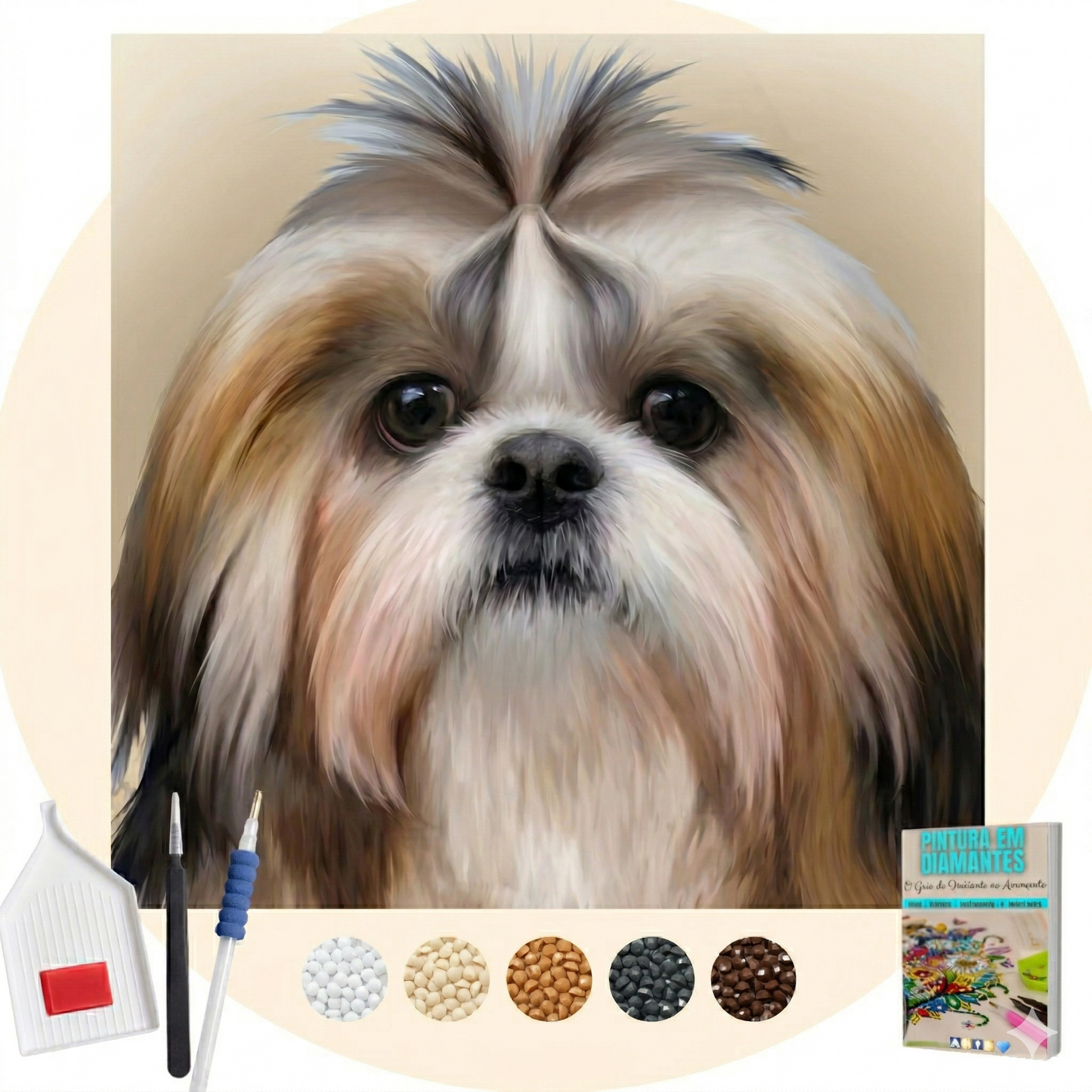 Kit Completo -  Pintura em Diamantes - Shih Tzu 2