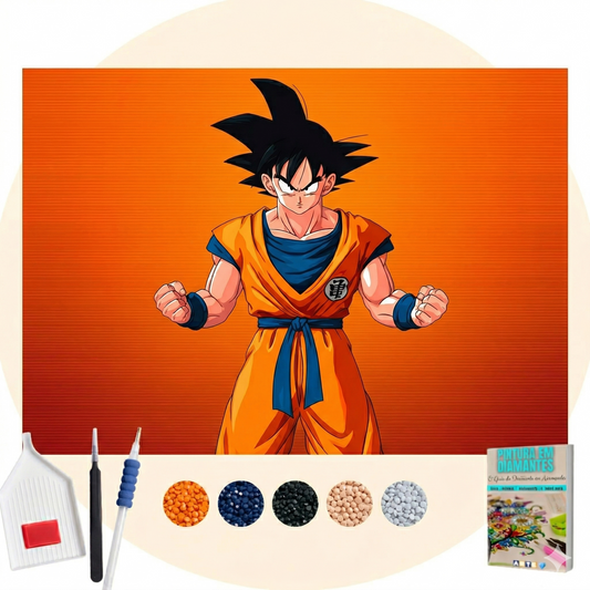 Kit Completo - Pintura em Diamantes - Goku