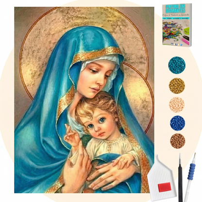 Kit Completo - Pintura em Diamantes - Amor de Mãe