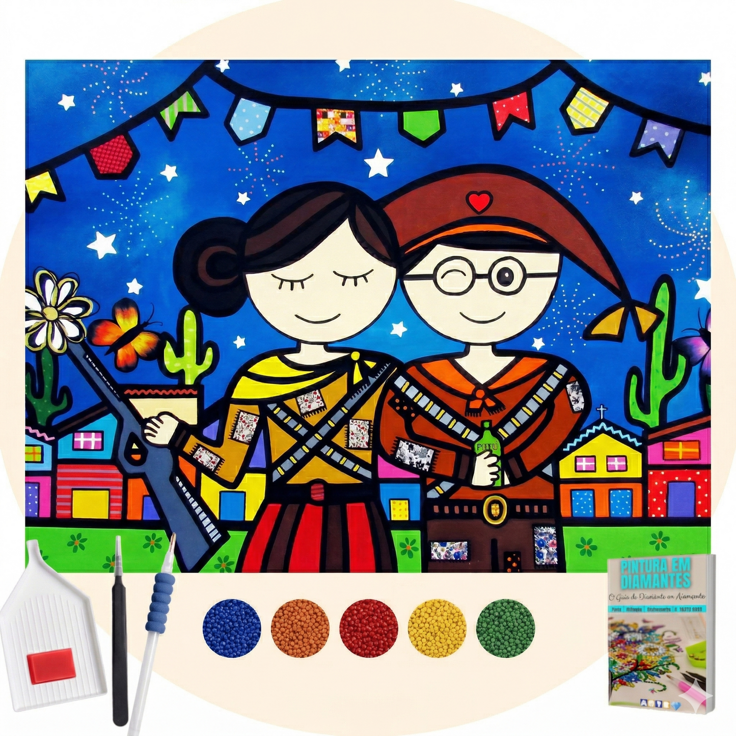 Kit Completo - Pintura em Diamantes - Xilogravura 3