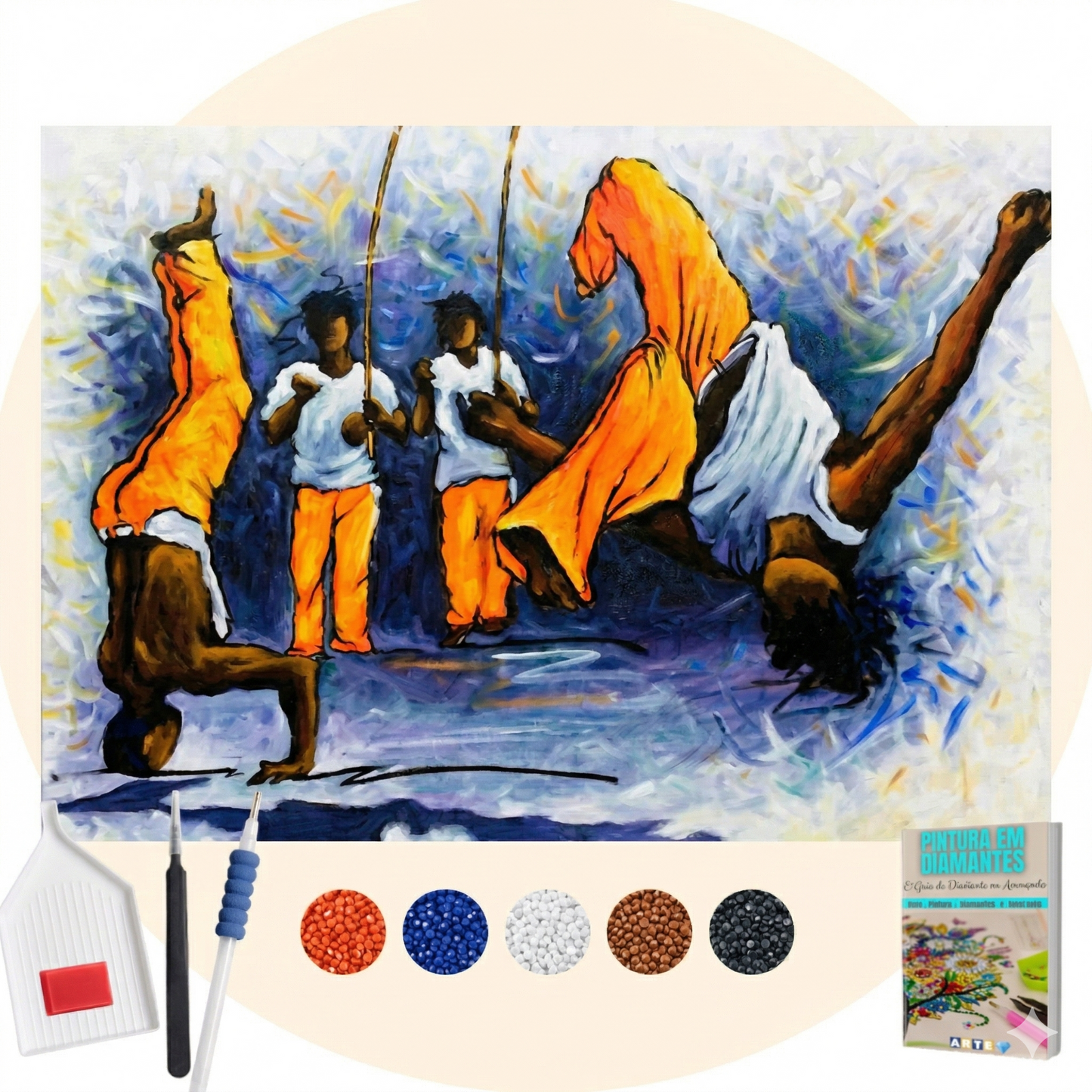 Kit Completo - Pintura em Diamantes - Capoeira