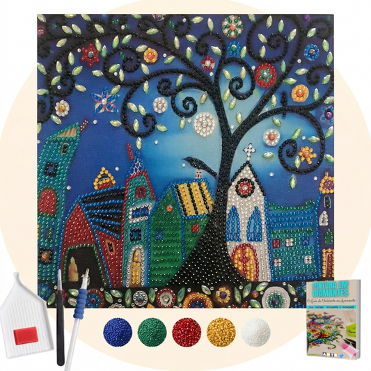 Kit Completo - Pintura em Diamantes - Nossa Vizinhança
