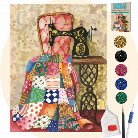 Kit Completo - Pintura em Diamantes - Costuro por amor