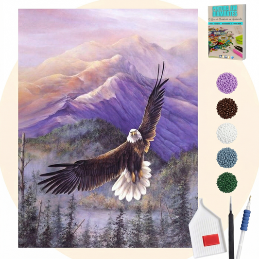 Kit Completo - Pintura em Diamantes - Voo da Aguia