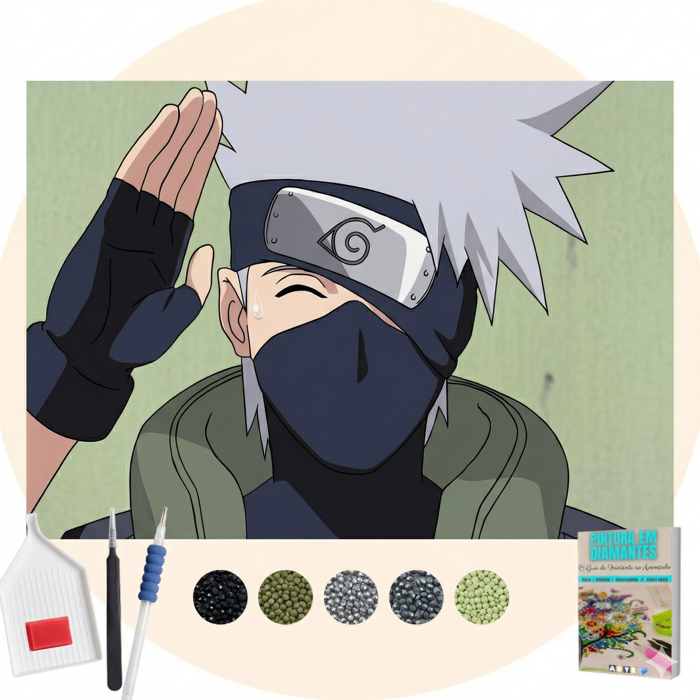 Kit Completo - Pintura em Diamantes - Kakashi