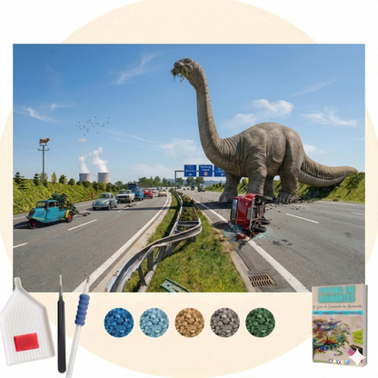Kit Completo - Pintura em Diamantes - O Mundo dos Dino