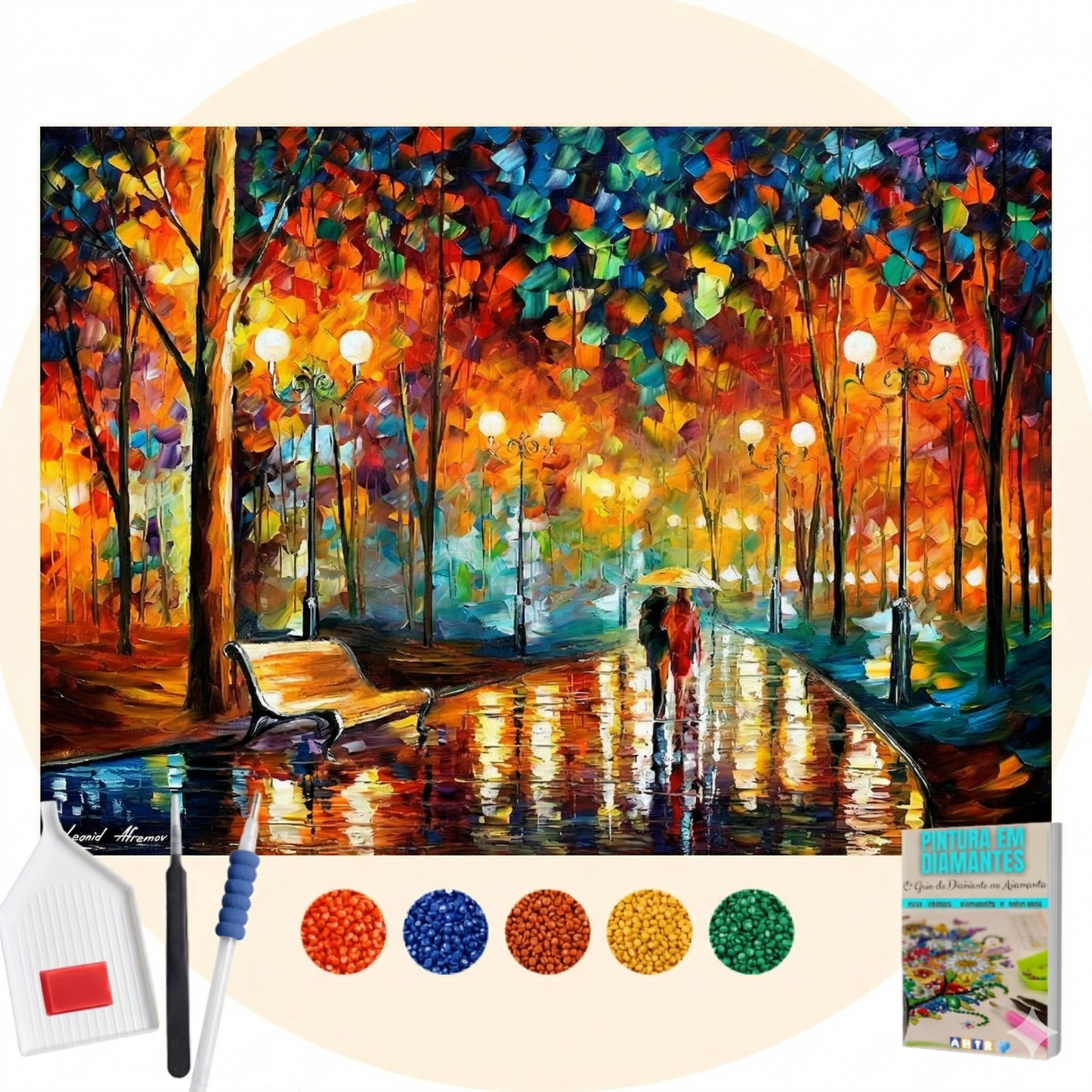 Kit Completo - Pintura em Diamantes - Brilho da noite