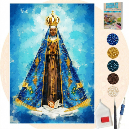 Kit Completo - Pintura em Diamantes - Padroeira do Brasil