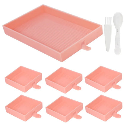 Kit 6 bandejas + bandejão - Pintura em Diamante
