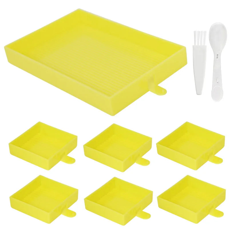 Kit 6 bandejas + bandejão - Pintura em Diamante