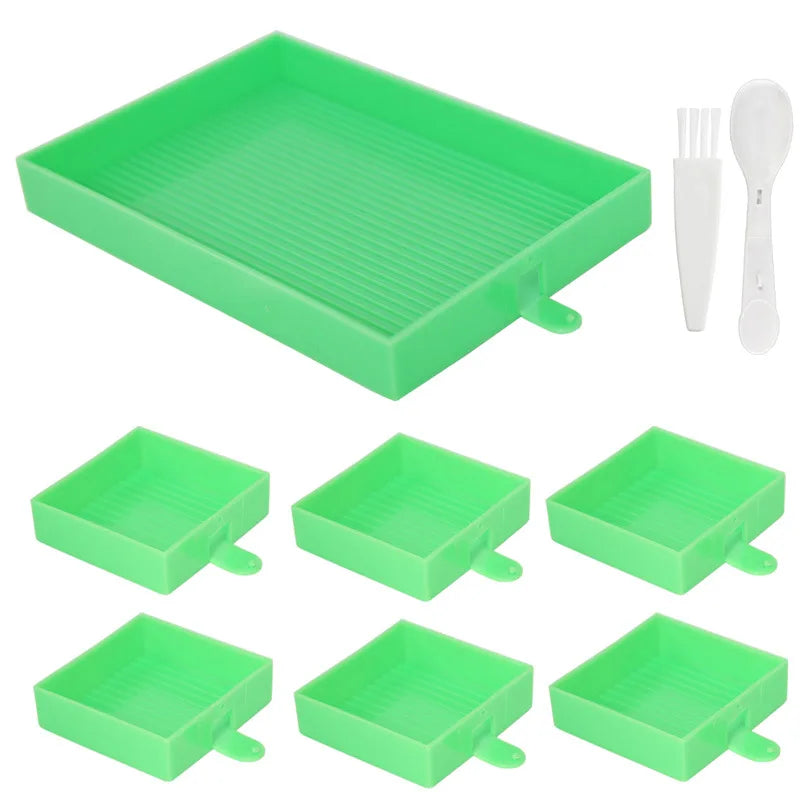 Kit 6 bandejas + bandejão - Pintura em Diamante