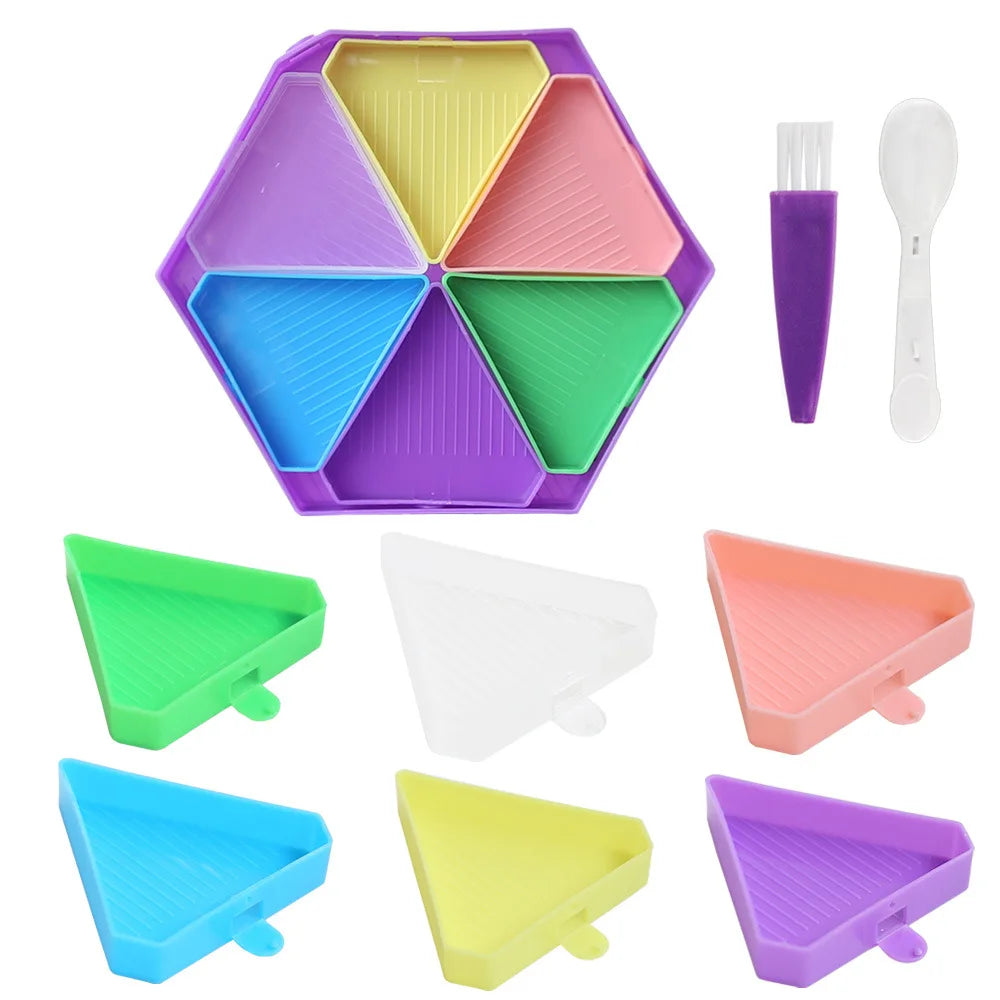 Kit 6 bandejas Hexágono + bandejão - Pintura em Diamante