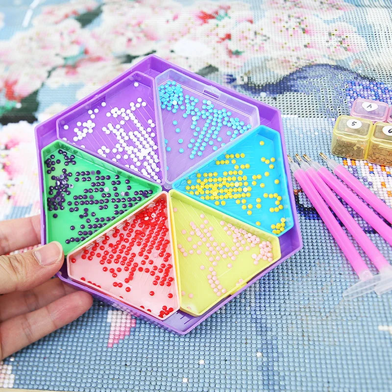 Kit 6 bandejas Hexágono + bandejão - Pintura em Diamante