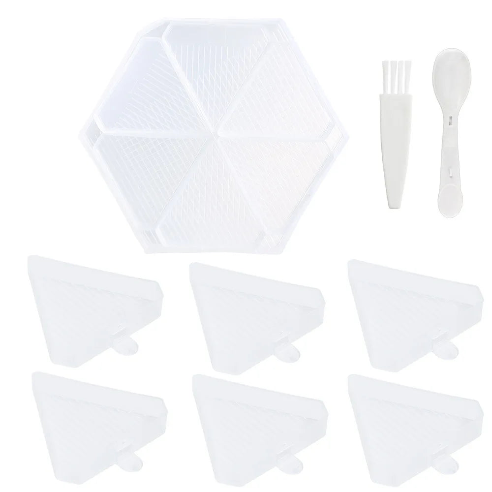 Kit 6 bandejas Hexágono + bandejão - Pintura em Diamante