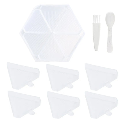 Kit 6 bandejas Hexágono + bandejão - Pintura em Diamante