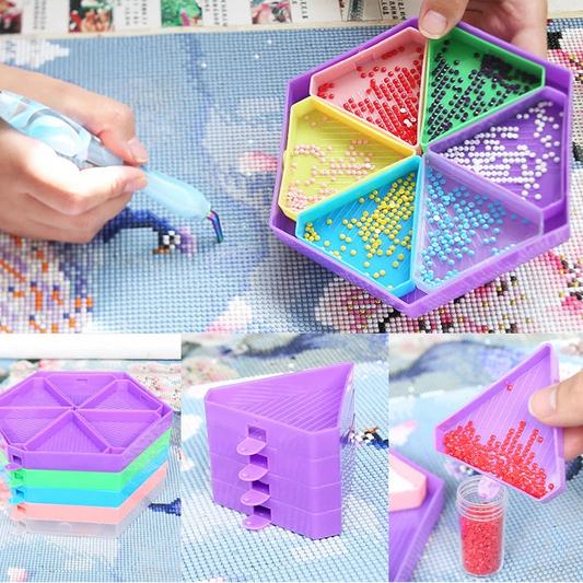 Kit 6 bandejas Hexágono Pintura em Diamante