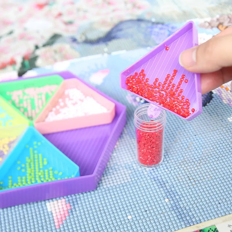 Kit 6 bandejas Hexágono + bandejão - Pintura em Diamante