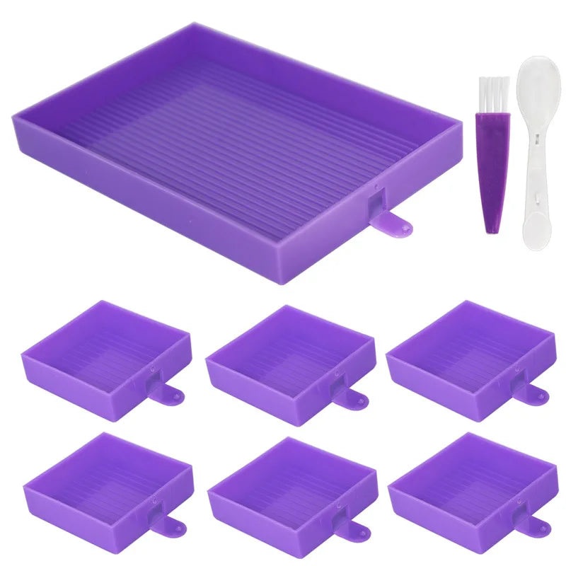Kit 6 bandejas + bandejão - Pintura em Diamante