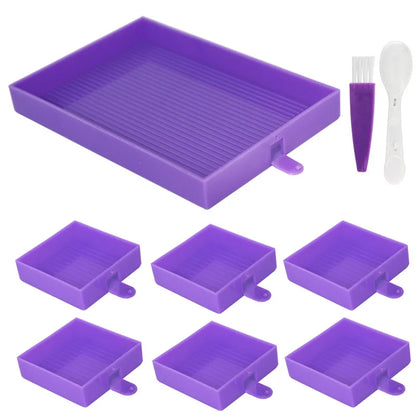Kit 6 bandejas + bandejão - Pintura em Diamante