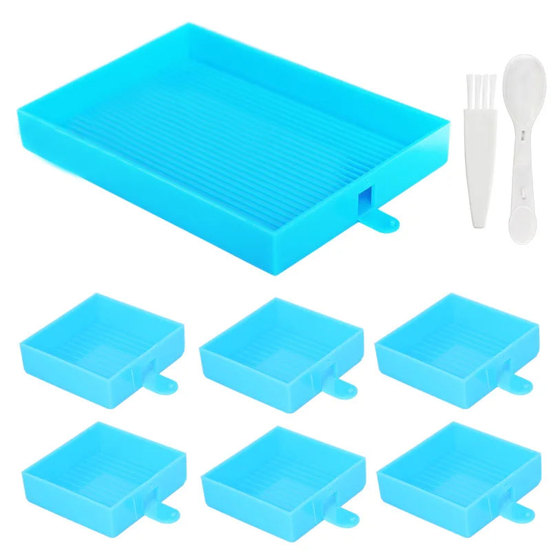 Kit 6 bandejas + bandejão - Pintura em Diamante