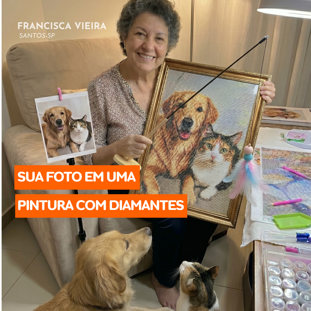 Kit Completo - Pintura em Diamantes - Tela Personalizada