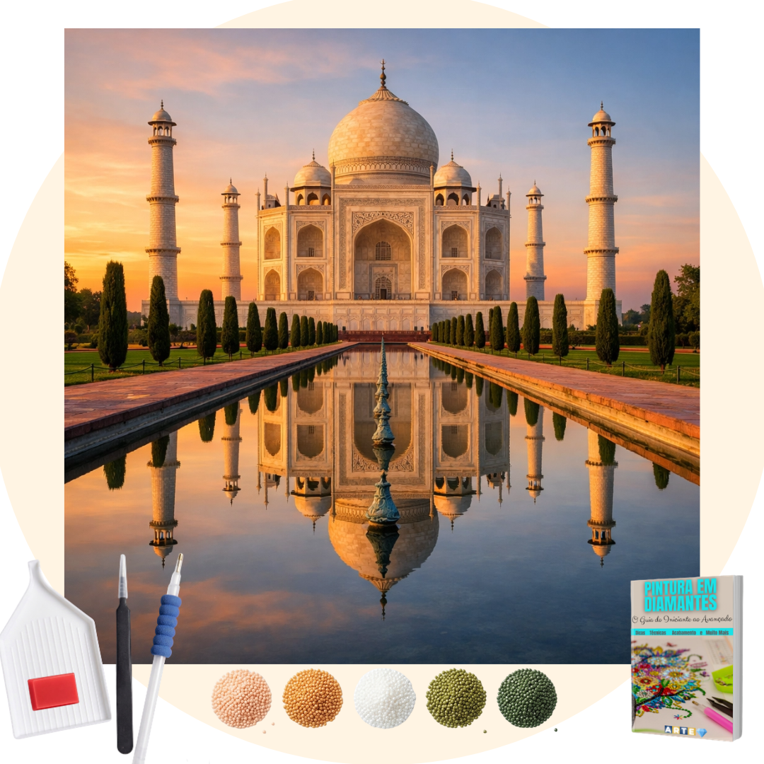 Kit Completo - Pintura em Diamantes - Taj Mahal