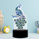 Kit completo - Luminária com Pintura em Diamantes - Pavão