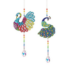 Kit 2 Ornamentos de Pendurar em Pintura em Diamantes - Pavão