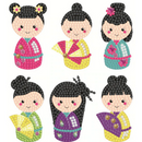 Sticker com Pintura em Diamantes - Gueixas