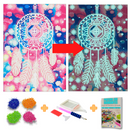 Pintura em Diamantes - Tela Fluorescente - Filtro dos Sonhos - Pedras Redondas - 30x40cm