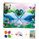 Kit Completo - Pintura em Diamantes - Coração dos cisnes