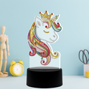 Kit completo - Luminária com Pintura em Diamantes - Unicornio