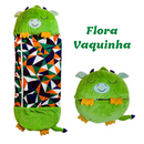 JUGLES® - Pelúcia que vira saco do dormir - Flora Vaquinha
