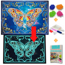 Pintura em Diamantes - Tela Fluorescente - Borboleta - Pedras Especiais - 30x40cm