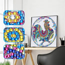 Kit Completo - Pintura em Diamantes - Galo Colorido - 30x30